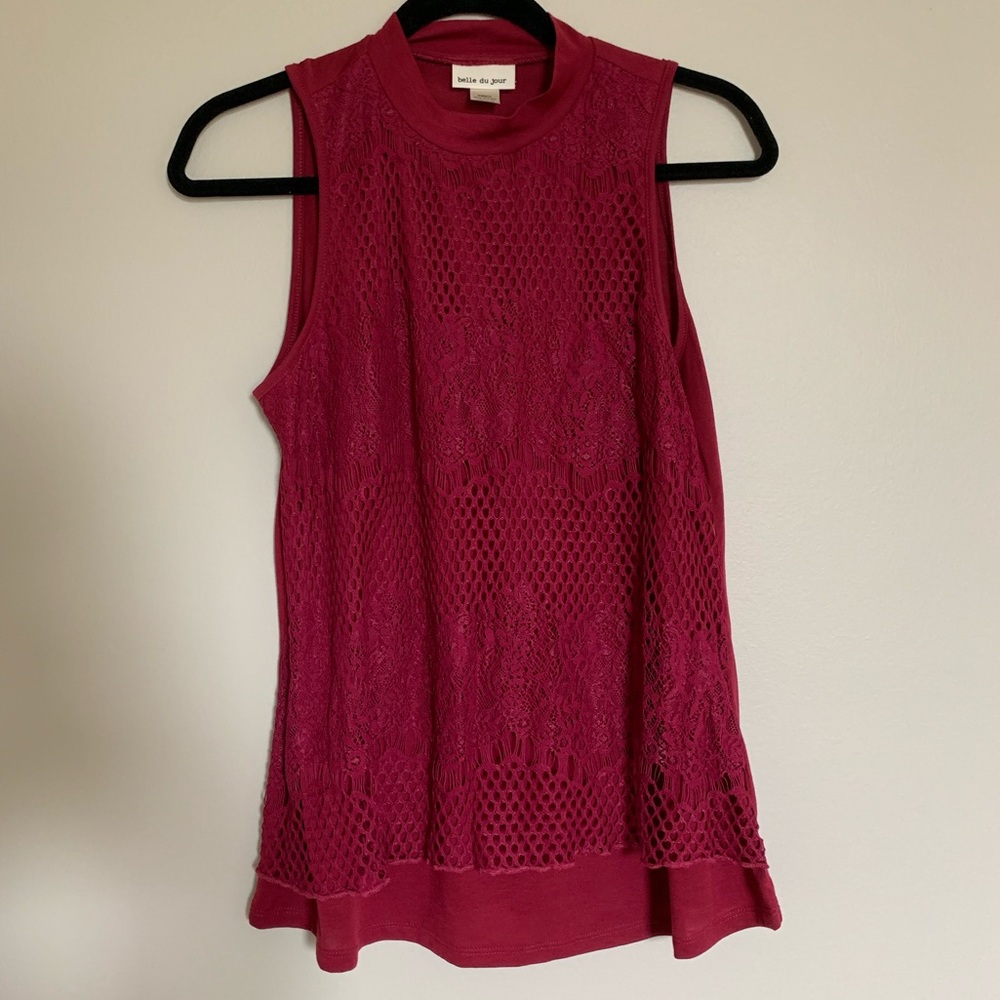 Red Sleeveless Blouse